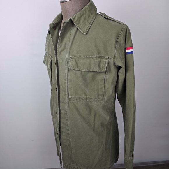 VTG 80’s Dutch Army Olive Green Field Shirt/ Jacket Wahler KL Military Large - Picture 4 of 8